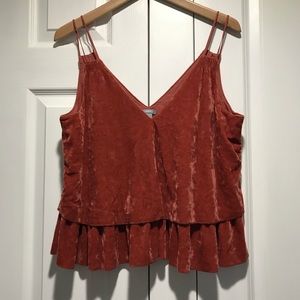 Aerie Ruffle Velvet Tank